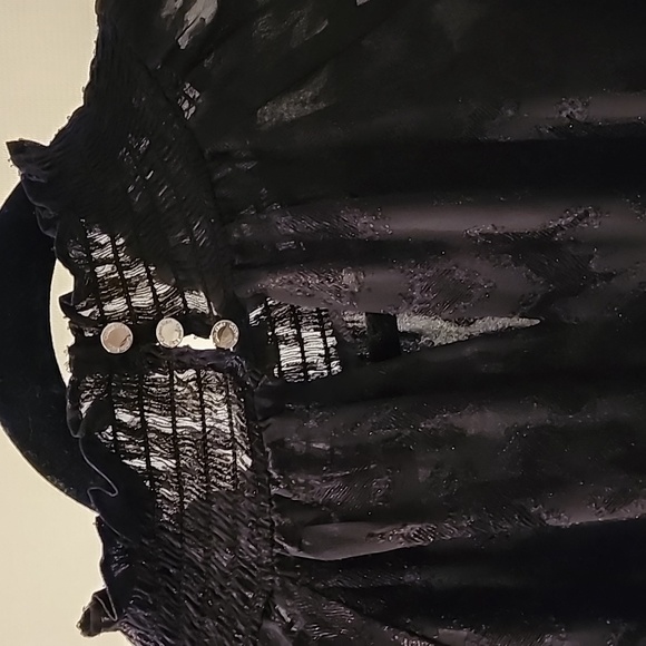 Calvin Klein Plus-Size Ruffled Collar Top - Picture 3 of 4